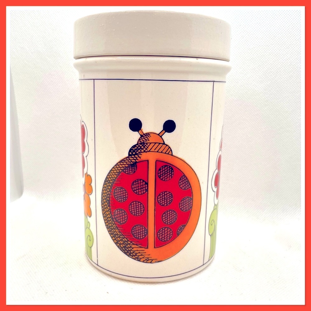 Groovy Vintage 1970s Stoneware Canister